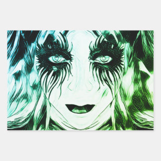 Hoja De Papel De Regalo Hellequin Chica gótico inspirado en Harley Quinn