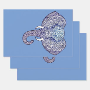 Hoja De Papel De Regalo Henna Elephant Art