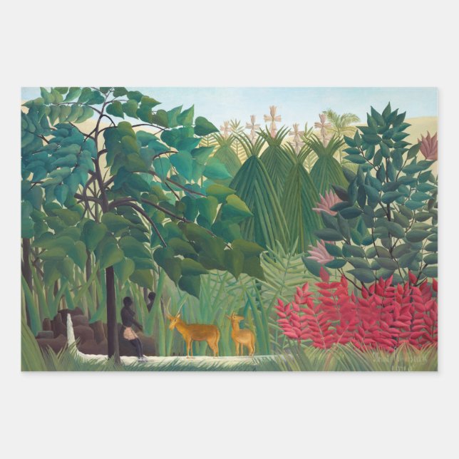 Hoja De Papel De Regalo Henri Rousseau - La cascada (Anverso)