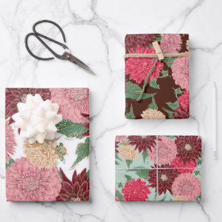 Hoja De Papel De Regalo Herbst Blumen Dahlien