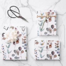 Hoja De Papel De Regalo Hermosa acuarela de Eucalipto 