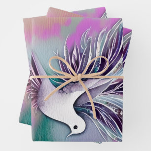 Hoja De Papel De Regalo Hermosa estufa de acuarela blanca etérea