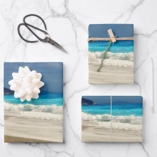 Hoja De Papel De Regalo Hermosa fotografía tropical turquesa en el Mar Azu