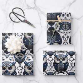 Hoja De Papel De Regalo Hermosa lechuza barata minimalista