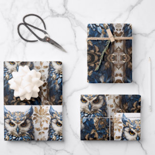 Hoja De Papel De Regalo Hermosa lechuza barata minimalista