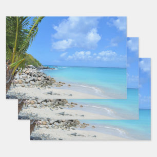 Hoja De Papel De Regalo Hermosa playa tropical turquesa