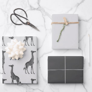 Hoja De Papel De Regalo Hermosa temática de la jirafa