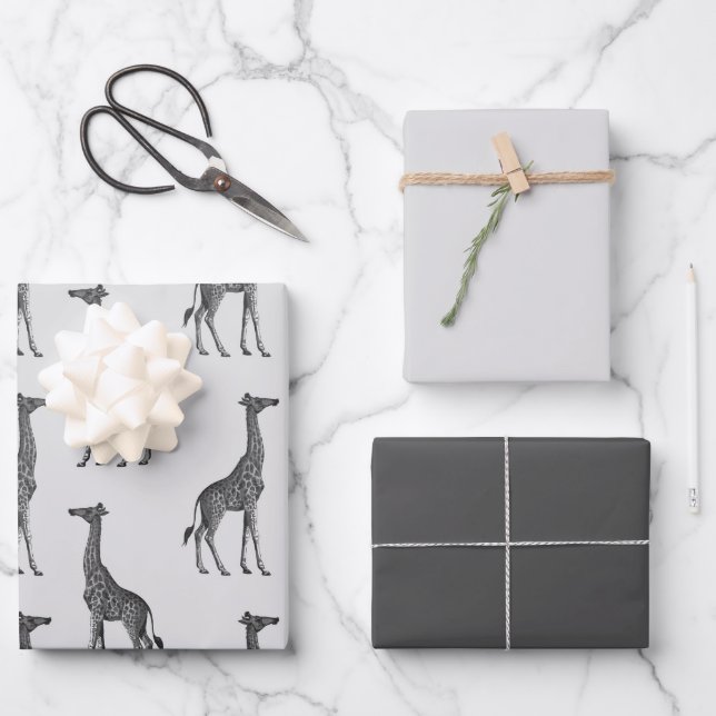 Hoja De Papel De Regalo Hermosa temática de la jirafa (Anverso)