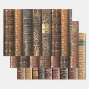 Hoja De Papel De Regalo Hermosas cubiertas de libros (antiguos y art nouve