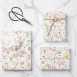 Hoja De Papel De Regalo Hermosas flores silvestres de verano botánicas sim<br><div class="desc">Hojas de papel de regalo de flores silvestres de verano</div>