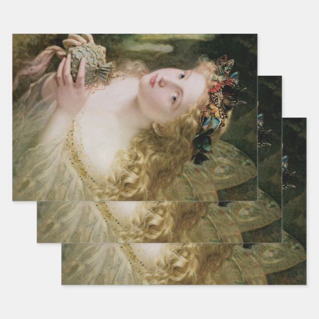 Hoja De Papel De Regalo Hermosas mariposas de hadas por Sophie Anderson (Set)