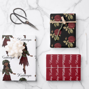 Hoja De Papel De Regalo Hermoso Chica étnico personalizado