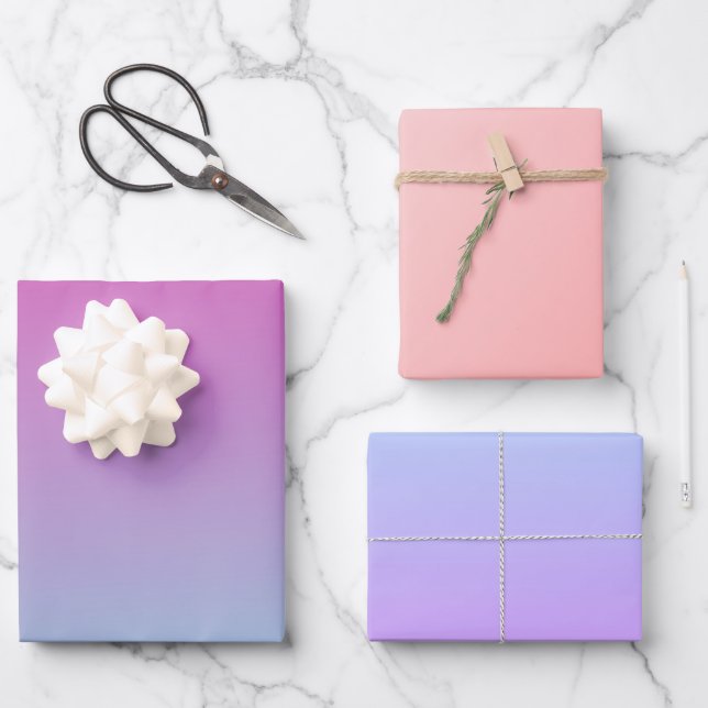 Hoja De Papel De Regalo Hermoso Ombre (Anverso)
