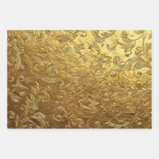 Hoja De Papel De Regalo Hermoso patrón dorado