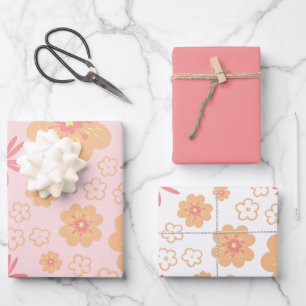 Hoja De Papel De Regalo Hermoso patrón floral dulce