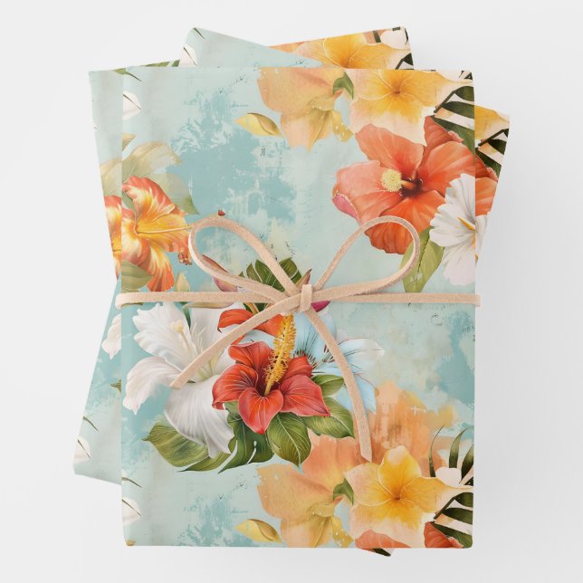 Hoja De Papel De Regalo Hermoso ramo de boda tropical (In situ)