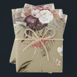 Hoja De Papel De Regalo Hermoso regalo de patrón floral verde sabio modern<br><div class="desc">Un diseño de patrones florales hermosamente modernos sobre un fondo verde sabio creará una celebración excepcional para regalar regalos. Ideal para bodas,  duchas de novias,  cumpleaños y más.</div>