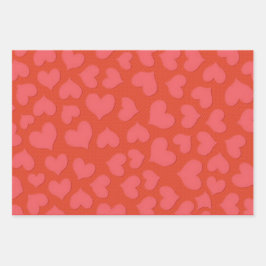 HOJA DE PAPEL DE REGALO HERMOSOS CORAZONES