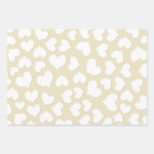 HOJA DE PAPEL DE REGALO HERMOSOS CORAZONES (Anverso)