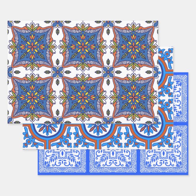 Hoja De Papel De Regalo Hermosos diseños de mosaico (Set)