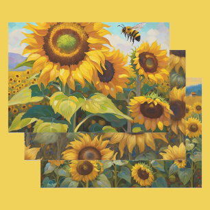 Hoja De Papel De Regalo Hermosos girasoles verano cumpleaños Giftwrap 3
