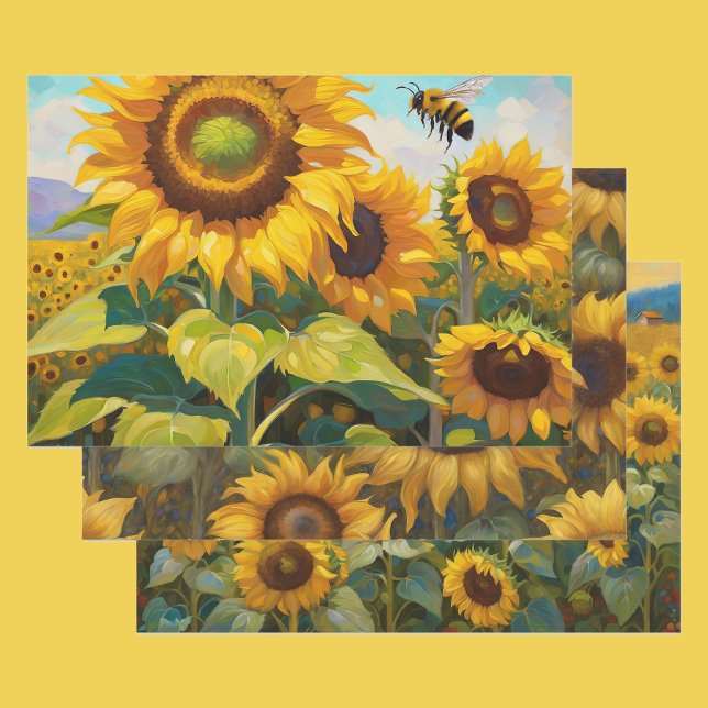 Hoja De Papel De Regalo Hermosos girasoles verano cumpleaños Giftwrap 3 (Subido por el creador)