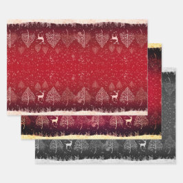 Hoja De Papel De Regalo Hermosos Navidades rojos