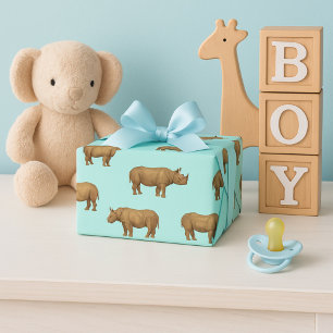 Hoja De Papel De Regalo Hermosos rinocerontes