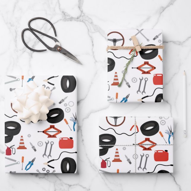 Hoja De Papel De Regalo Herramientas mecánicas para automóviles (Anverso)