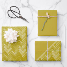 Hoja De Papel De Regalo Herringbone Chevron Pattern Vintage Gold