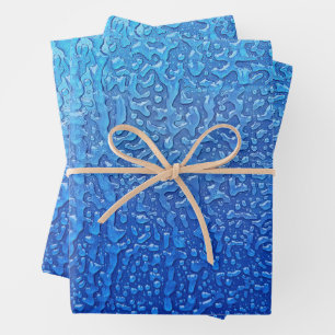 Hoja De Papel De Regalo Hielo Metalizado Azul