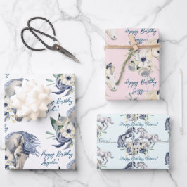 Hoja De Papel De Regalo Hípicos ecuestres amantes del caballo personalizad