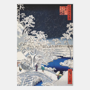 Hoja De Papel De Regalo Hiroshige Utagawa - Puente de tambor en Meguro