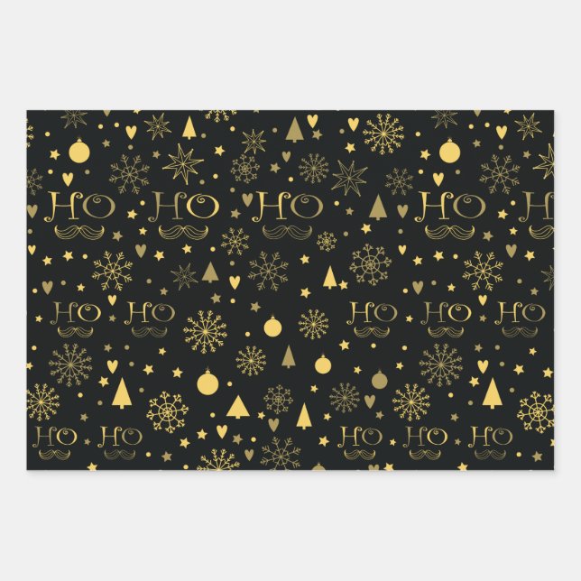 Hoja De Papel De Regalo Ho-ho-ho (Anverso)