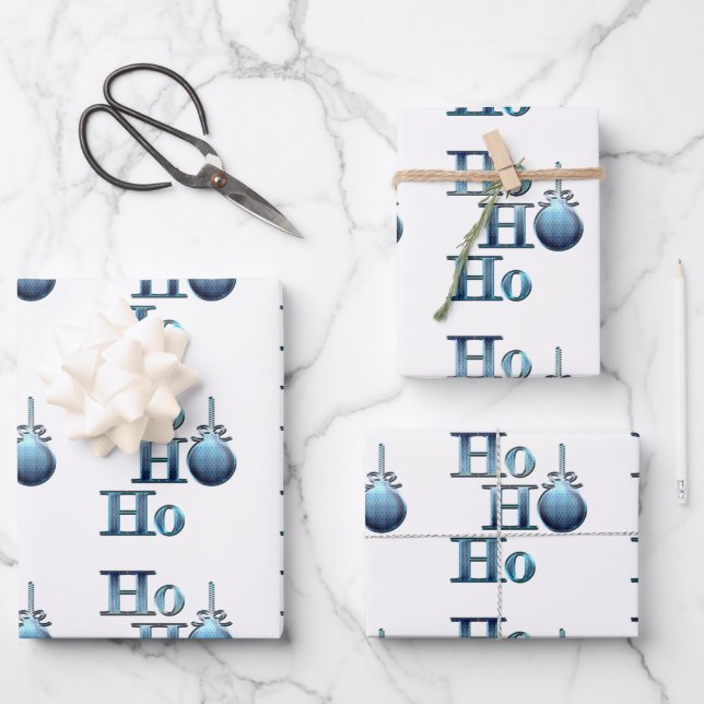 Hoja De Papel De Regalo ¡Ho! ¡Ho! ¡Ho! Navidades Word Art (Anverso)