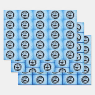 Hoja De Papel De Regalo Hockey sobre hielo azul