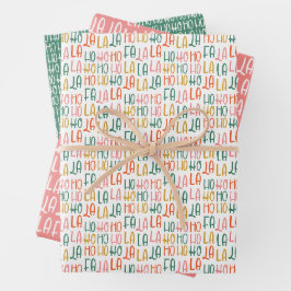 Hoja De Papel De Regalo Hohoho Navidades coloridos y divertidos