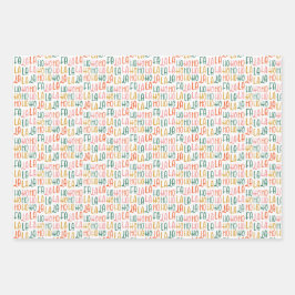 Hoja De Papel De Regalo Hohoho Navidades coloridos y divertidos