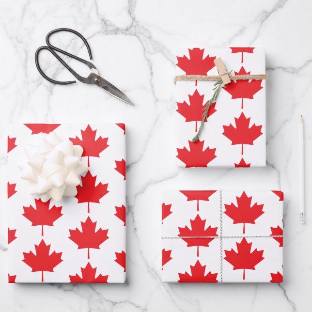 Hoja De Papel De Regalo Hoja de arce canadiense (Anverso)