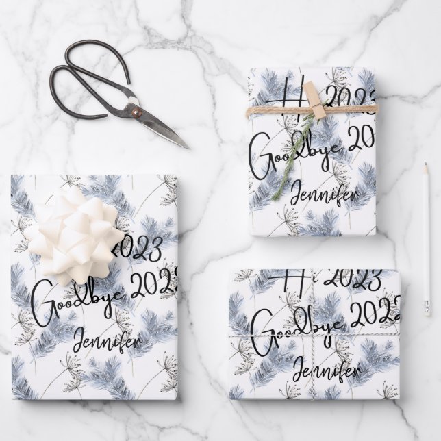 Hoja De Papel De Regalo Hola 2023 Adiós 2022 (Anverso)