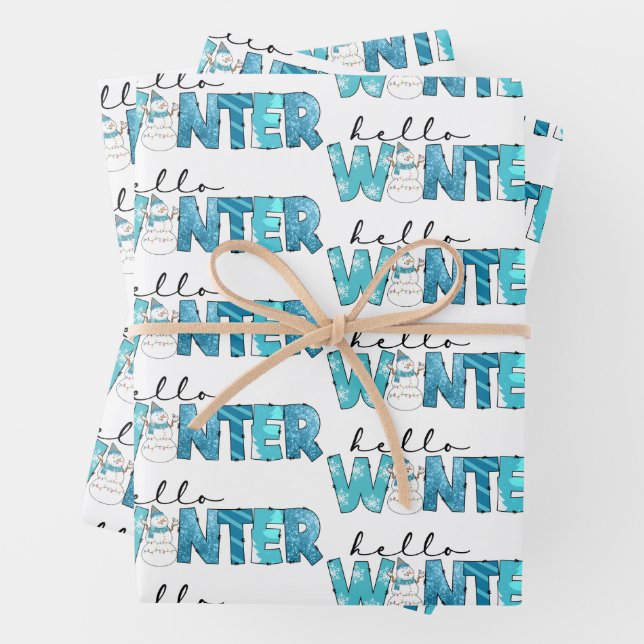 Hoja De Papel De Regalo Hola Personalizar Winter Snowman (In situ)