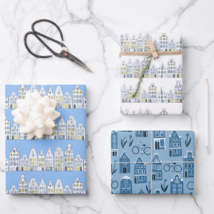 Hoja De Papel De Regalo Holandeses Bicicletas Tulips Amsterdam Variety Pac