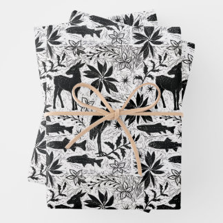 Hoja De Papel De Regalo Holiday Heron y Deer