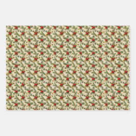Hoja De Papel De Regalo Holly and Evergreens