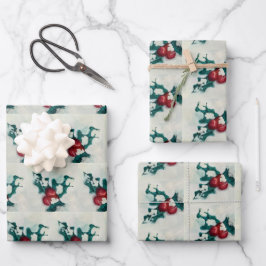 Hoja De Papel De Regalo Holly in Snow