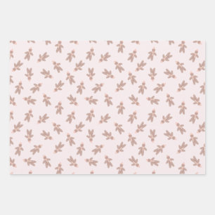 Hoja De Papel De Regalo Hombre de pan de jengibre festivo rosa