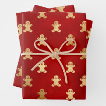 Hombre de pan de jengibre rojo y oro para los navi