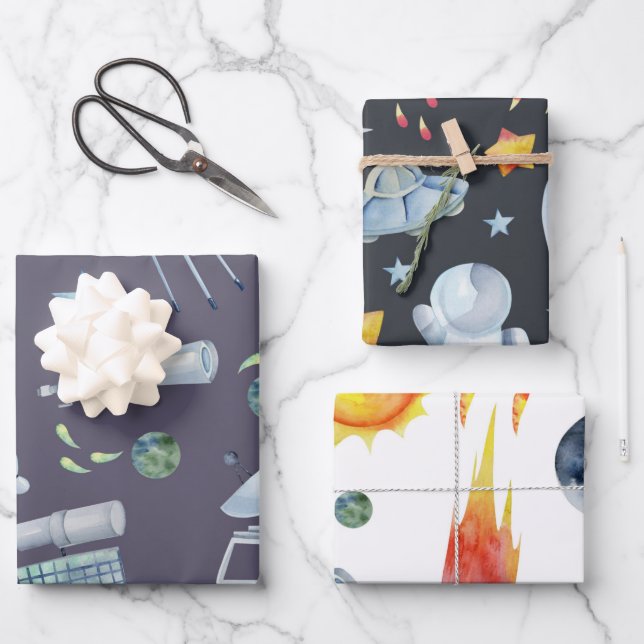 Hoja De Papel De Regalo Hombre espacial (Anverso)