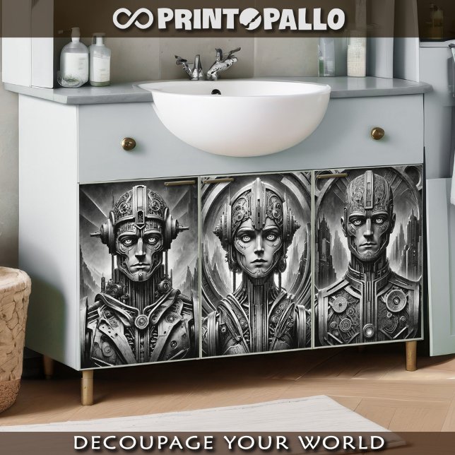 Hoja De Papel De Regalo Homenaje a Fritz Lang Metropolis. Tres cabezas de  (Subido por el creador)