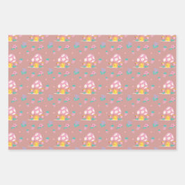 Hoja De Papel De Regalo Hongo Cute Pastel